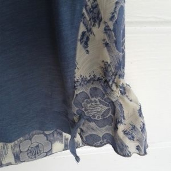 Anthropologie Little Yellow Button Blue Top XS - Picture 7 of 8